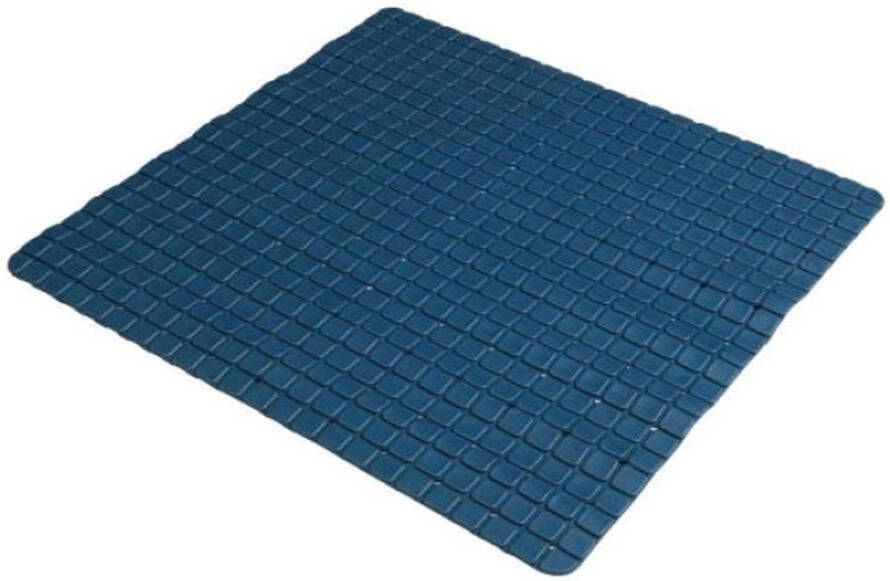 Urban Living Badkamer douche anti slip mat rubber voor op de vloer donkerblauw 55 x 55 cm Badmatjes