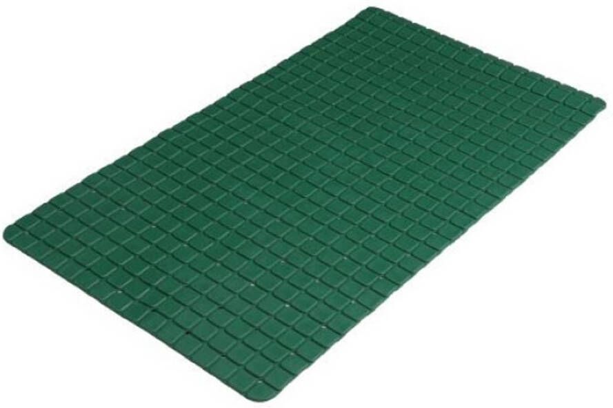 Urban Living Badkamer douche anti slip mat rubber voor op de vloer donkergroen 39 x 69 cm Badmatjes