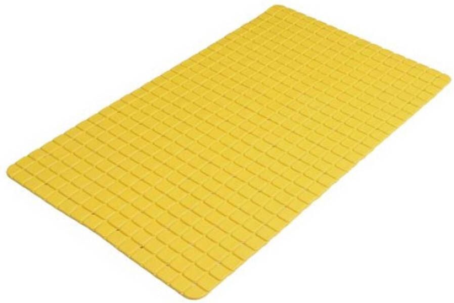 Urban Living Badkamer douche anti slip mat rubber voor op de vloer okergeel 39 x 69 cm Badmatjes