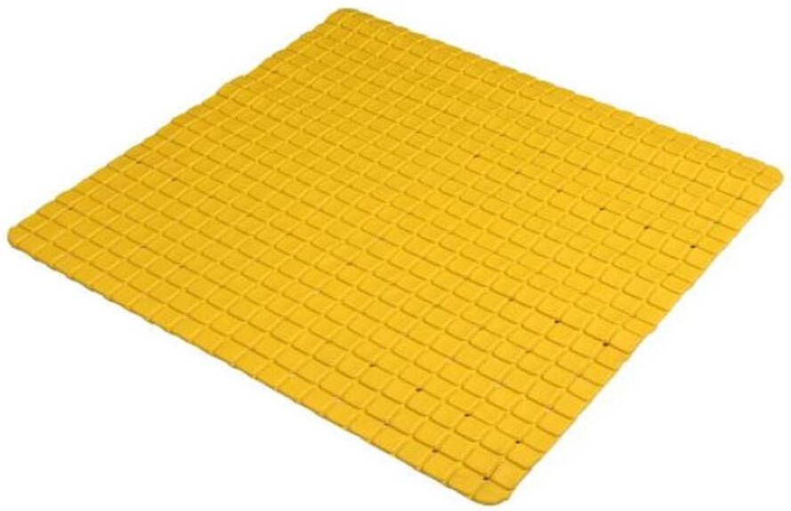 Urban Living Badkamer douche anti slip mat rubber voor op de vloer okergeel 55 x 55 cm Badmatjes