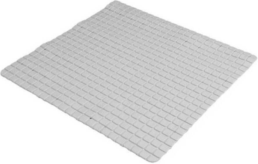 Urban Living Badkamer douche anti slip mat rubber voor op de vloer steengrijs 55 x 55 cm Badmatjes