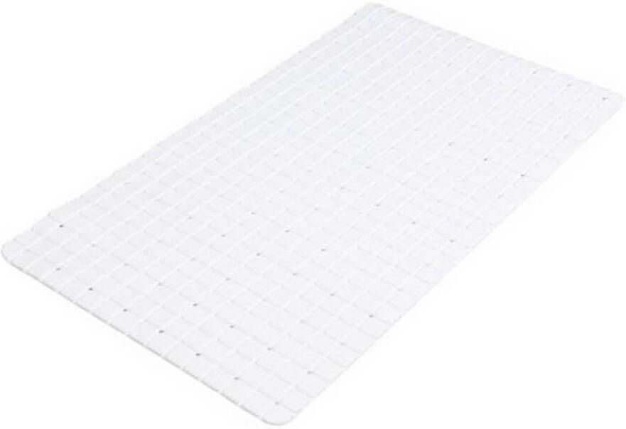 Urban Living Badkamer douche anti slip mat rubber voor op de vloer wit 39 x 69 cm Badmatjes