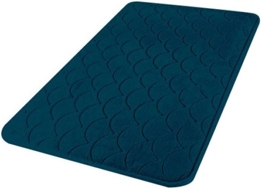 Urban Living Badkamerkleedje badmat tapijt memory foam donkerblauw 50 x 80 cm Badmatjes