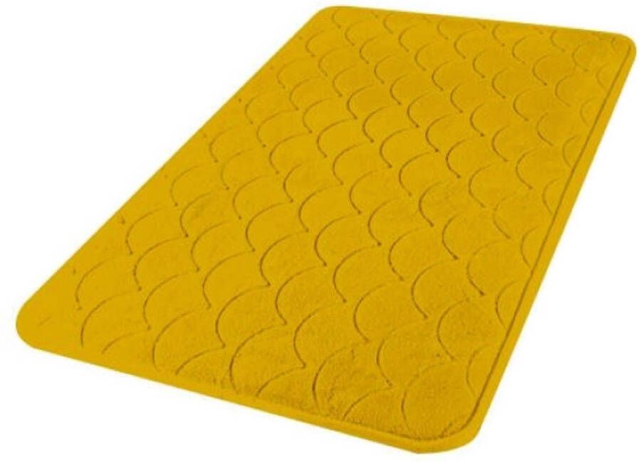 Urban Living Badkamerkleedje badmat tapijt memory foam oker geel 50 x 80 cm Badmatjes