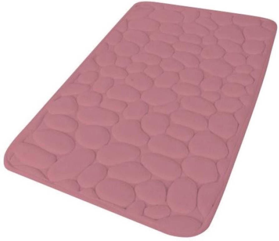 Urban Living Badkamerkleedje badmat tapijt memory foam oud roze 50 x 80 cm Badmatjes