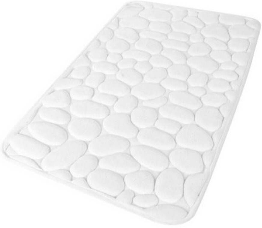 Urban Living Badkamerkleedje badmat tapijt memory foam parel wit 50 x 80 cm Badmatjes