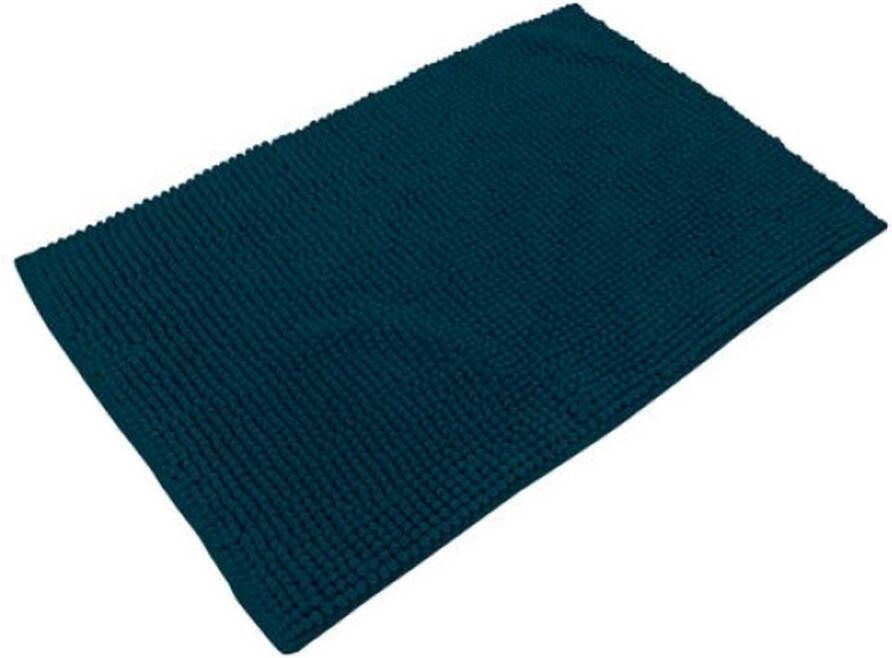 Urban Living Badkamerkleedje badmat tapijt voor op de vloer donkerblauw 50 x 80 cm Badmatjes