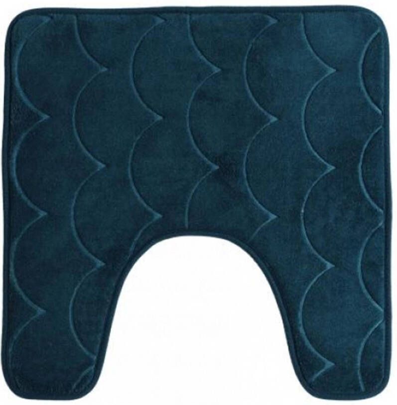 Urban Living Badkamerkleedje wc badmat tapijt memory foam donkerblauw 49 x 49 cm Badmatjes