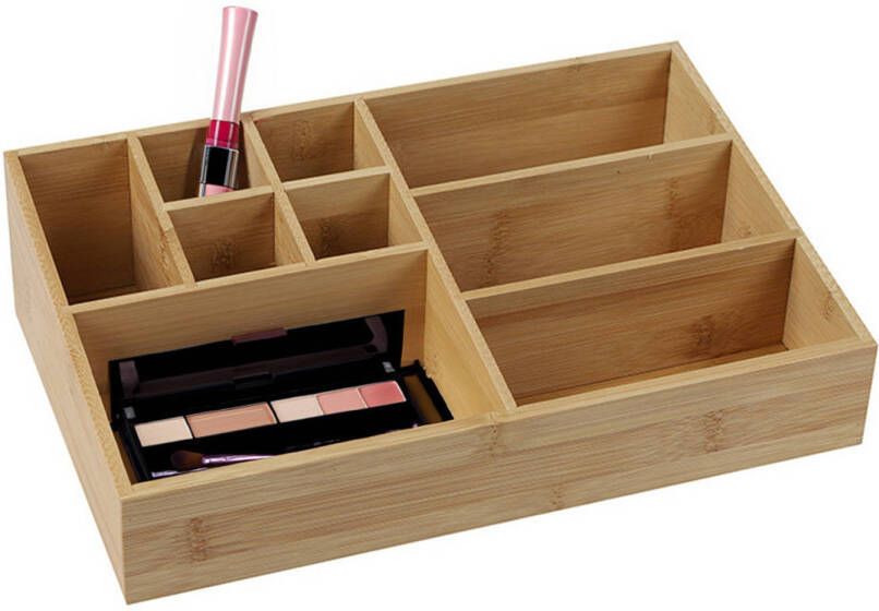 Urban Living Make-up pennen sorteer organizer 9-vaks bakje 33 x 21 cm bamboe Make-up dozen