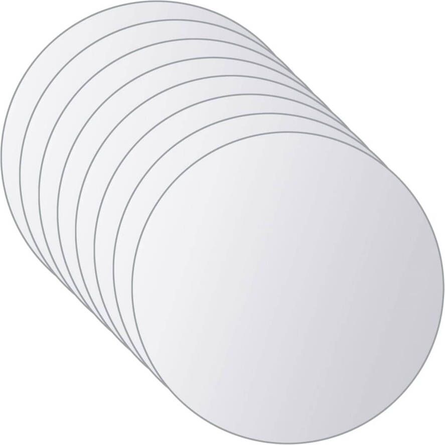 VidaXL 16 st Spiegeltegels rond glas