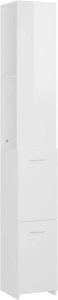 VidaXL Badkamerkast 25x25x170 cm spaanplaat hoogglans wit