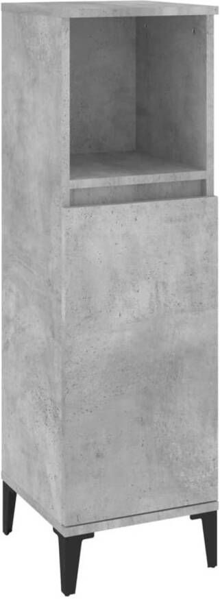 VidaXL Badkamerkast 30x30x100 cm bewerkt hout betongrijs
