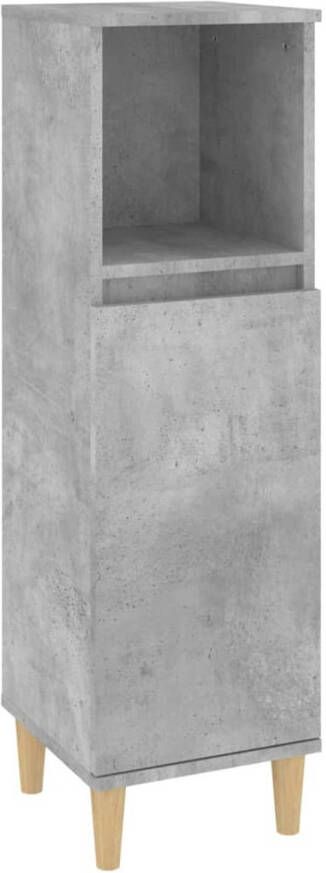 VidaXL Badkamerkast 30x30x100 cm bewerkt hout betongrijs