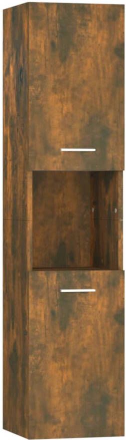 VidaXL Badkamerkast 30x30x130 cm bewerkt hout gerookt eikenkleurig