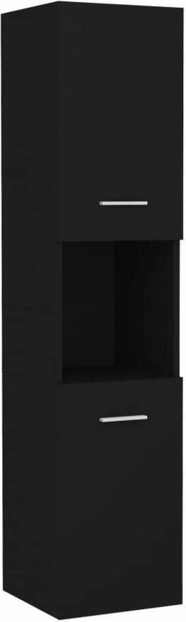 VidaXL Badkamerkast 30x30x130 cm bewerkt hout zwart