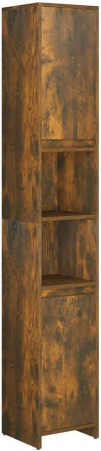 VidaXL Badkamerkast 30x30x183 5 cm bewerkt hout gerookt eikenkleurig