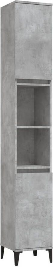 VidaXL Badkamerkast 30x30x190 cm bewerkt hout betongrijs
