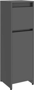VidaXL Badkamerkast 30x30x95 cm spaanplaat hoogglans grijs