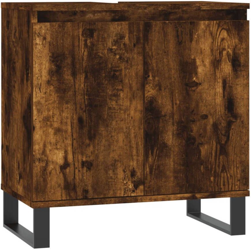 VidaXL Badkamerkast 58x33x60 cm bewerkt hout gerookt eikenkleurig