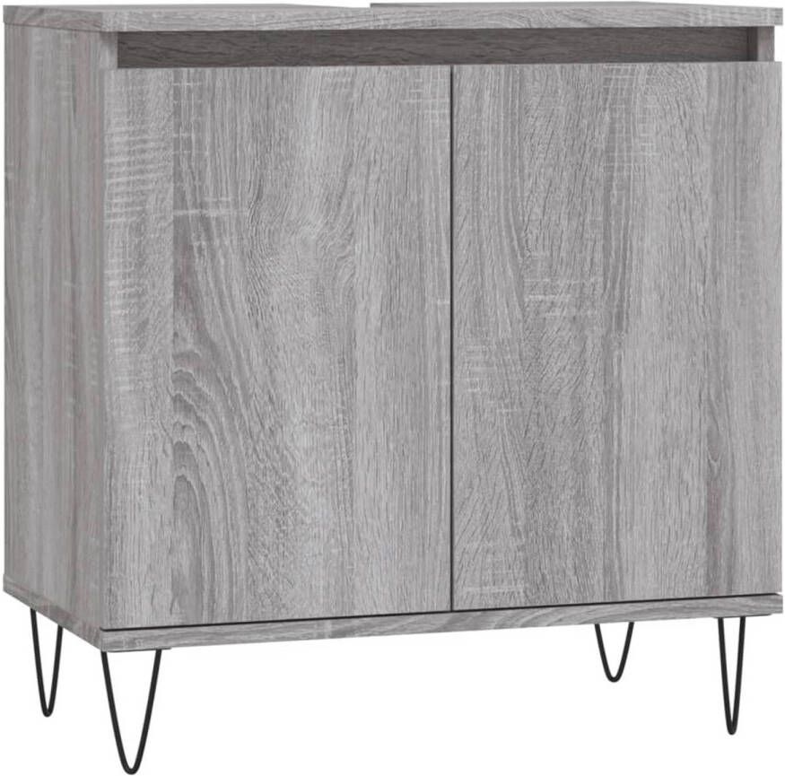 VidaXL Badkamerkast 58x33x60 cm bewerkt hout grijs sonoma eikenkleurig