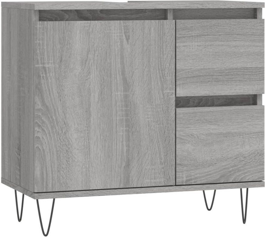 VidaXL Badkamerkast 65x33x60 cm bewerkt hout grijs sonoma eikenkleurig