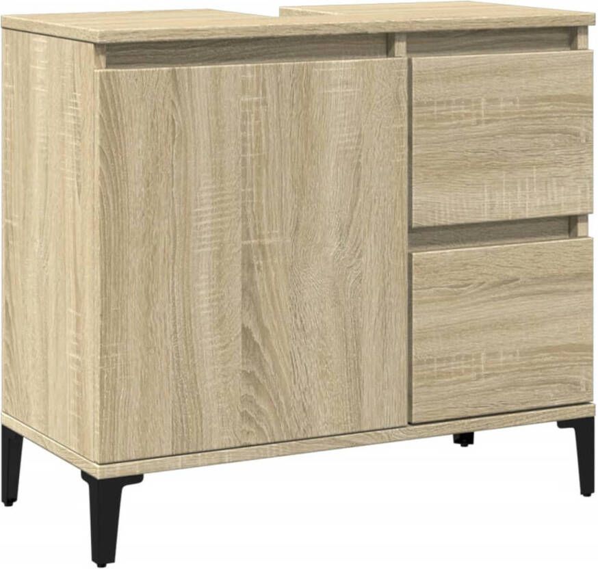 VidaXL Badkamerkast 65x33x60 cm bewerkt hout sonoma eikenkleurig