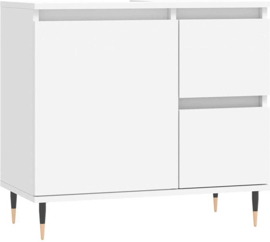 VidaXL Badkamerkast 65x33x60 cm bewerkt hout wit