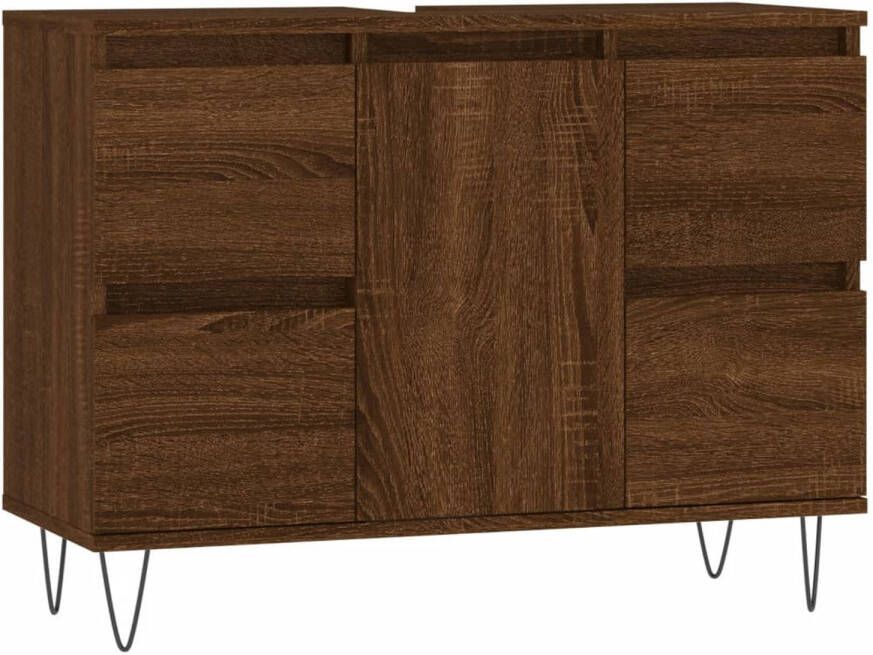 VidaXL Badkamerkast 80x33x60 cm bewerkt hout bruin eikenkleur