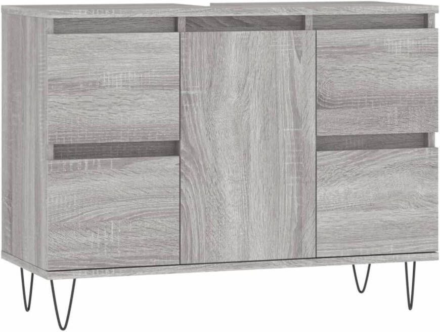 VidaXL Badkamerkast 80x33x60 cm bewerkt hout grijs sonoma eikenkleurig