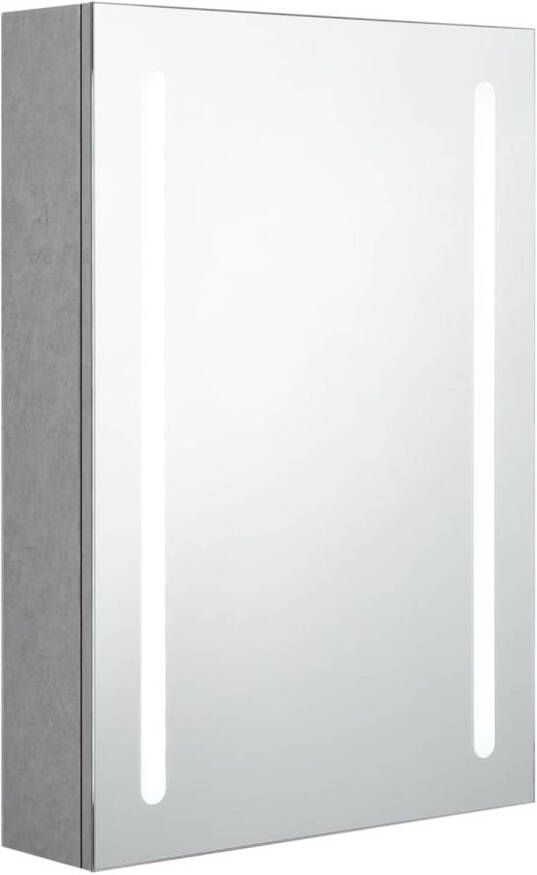 VidaXL Badkamerkast met spiegel en LED 50x13x70 cm betongrijs