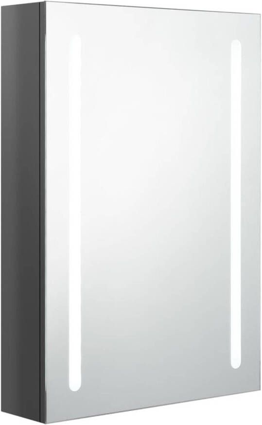 VidaXL Badkamerkast met spiegel en LED 50x13x70 cm glanzend grijs