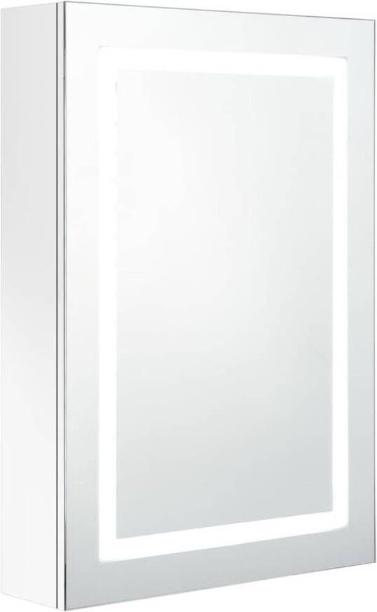VidaXL Badkamerkast met spiegel en LED 50x13x70 cm glanzend wit