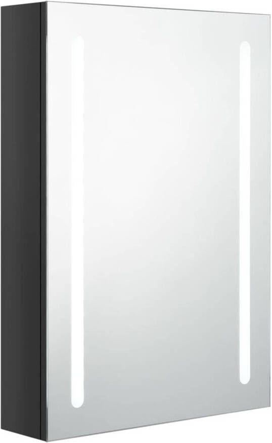 VidaXL Badkamerkast met spiegel en LED 50x13x70 cm glanzend zwart