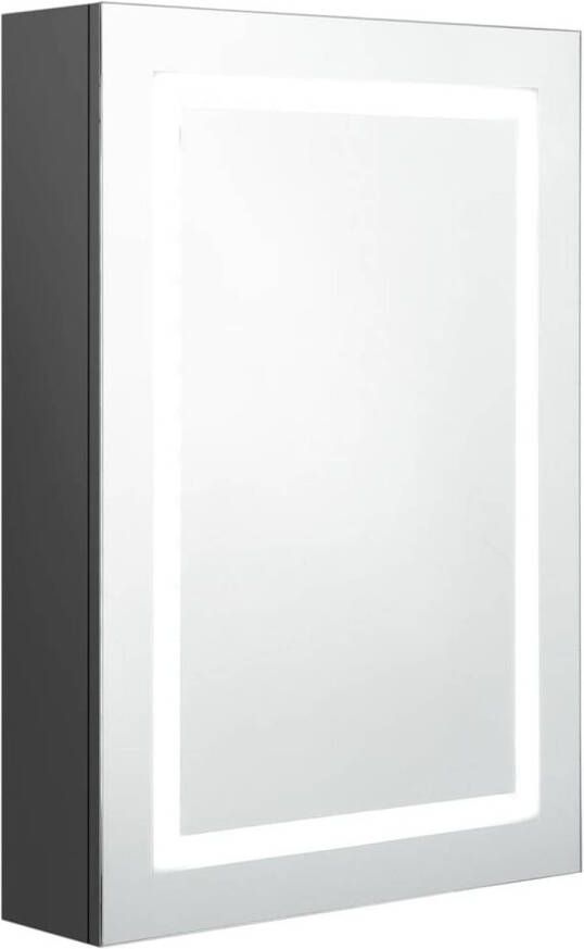 VidaXL Badkamerkast met spiegel en LED 50x13x70 cm grijs