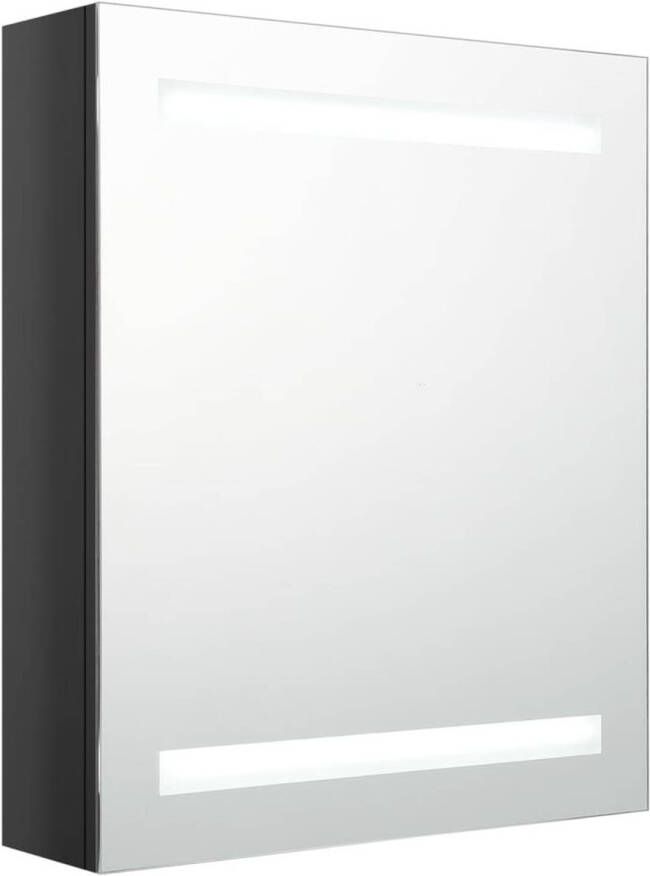 VidaXL Badkamerkast met spiegel en LED 50x14x60 cm glanzend zwart