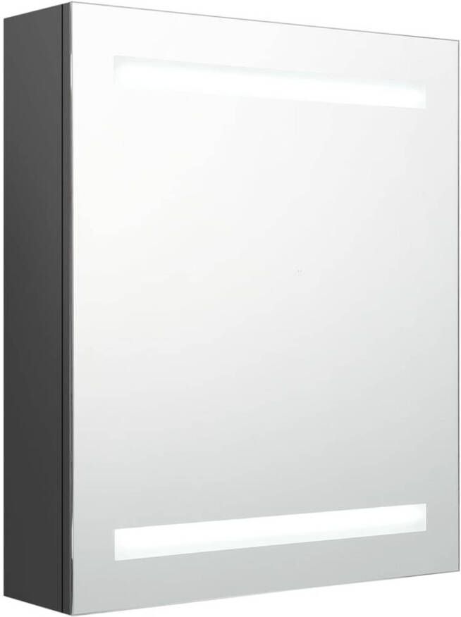 VidaXL Badkamerkast met spiegel en LED 50x14x60 cm grijs