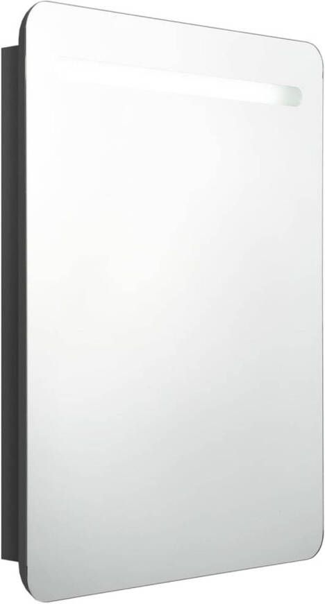 VidaXL Badkamerkast met spiegel en LED 60x11x80 cm glanzend zwart