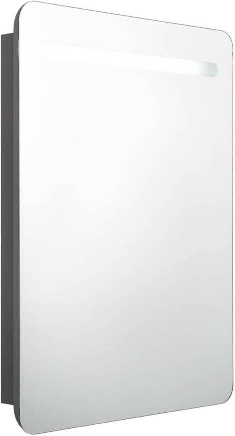 VidaXL Badkamerkast met spiegel en LED 60x11x80 cm grijs
