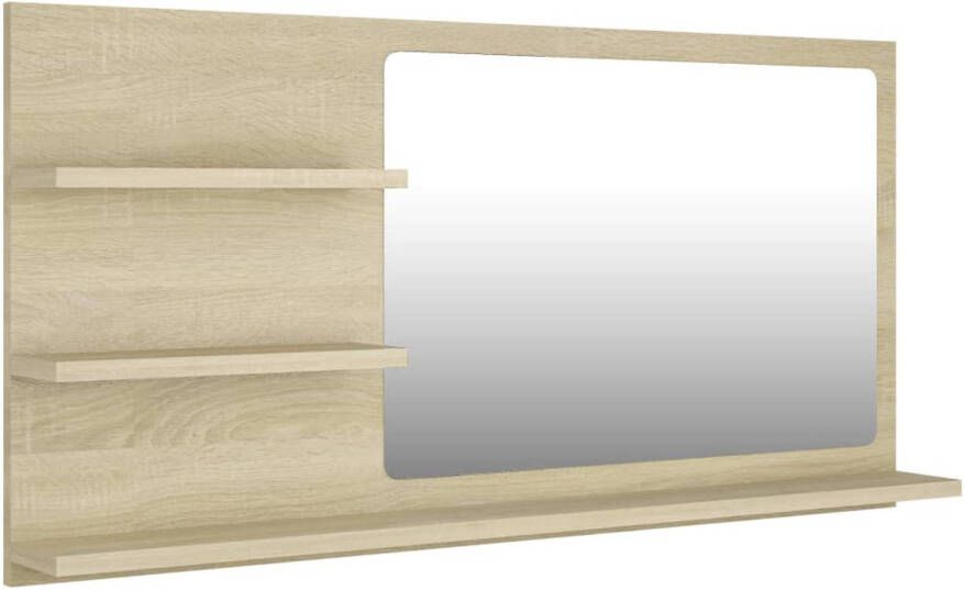 VidaXL Badkamerspiegel 90x10 5x45 cm bewerkt hout sonoma eikenkleurig