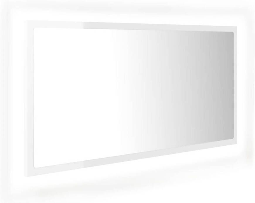 VidaXL Badkamerspiegel LED 90x8 5x37 cm acryl hoogglans wit