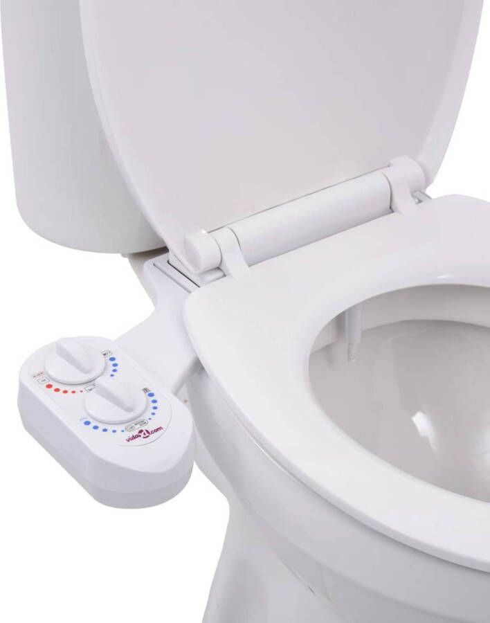 VidaXL Bidetaansluiting voor toiletbril warm koud water enkel mondstuk