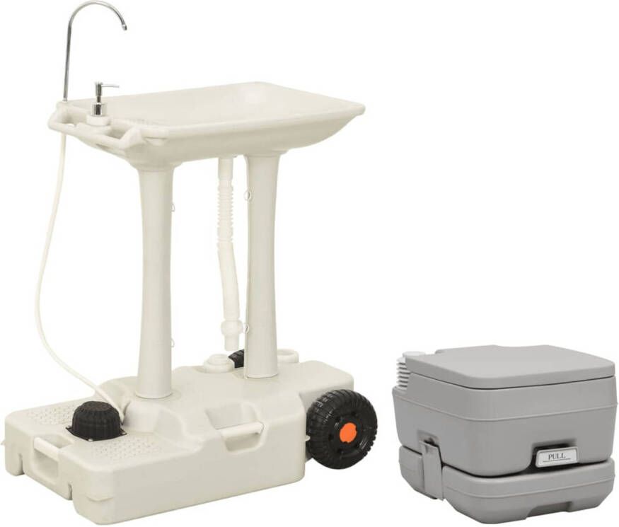 VidaXL Campingtoilet en wasbak draagbaar
