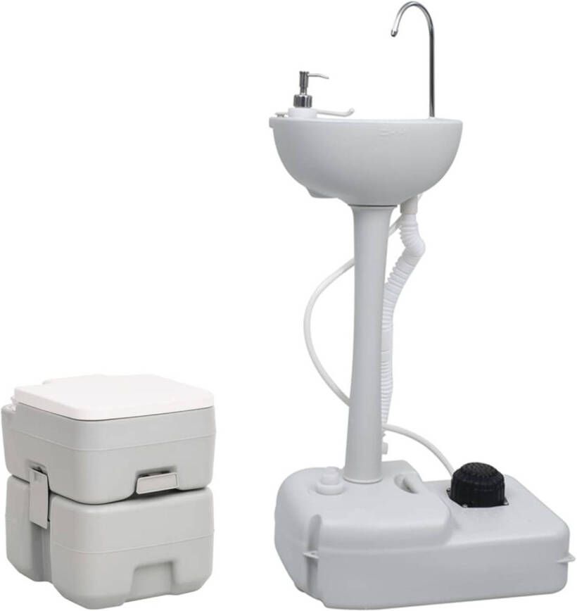 VidaXL Campingtoilet en wasbak draagbaar