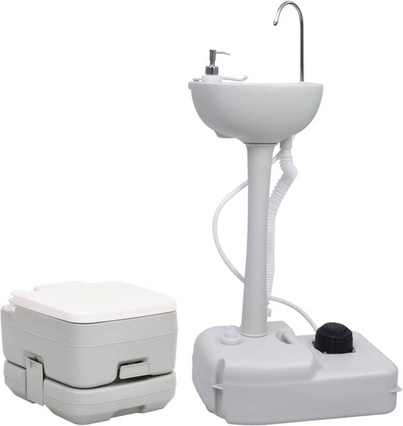 VidaXL Campingtoilet en wasbak draagbaar