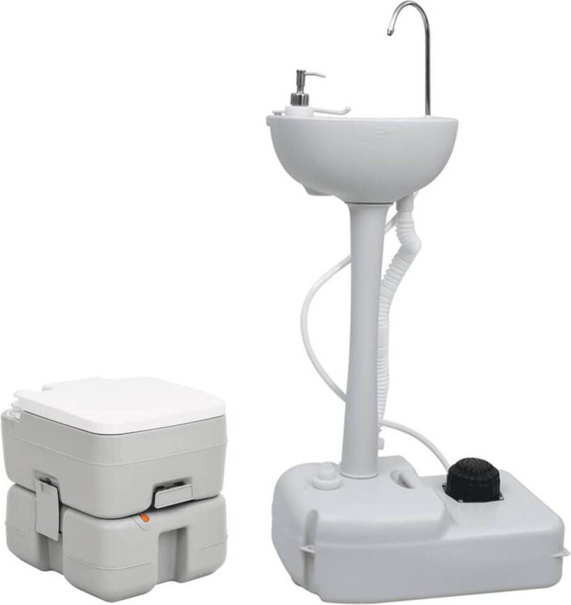 VidaXL Campingtoilet en wasbak draagbaar