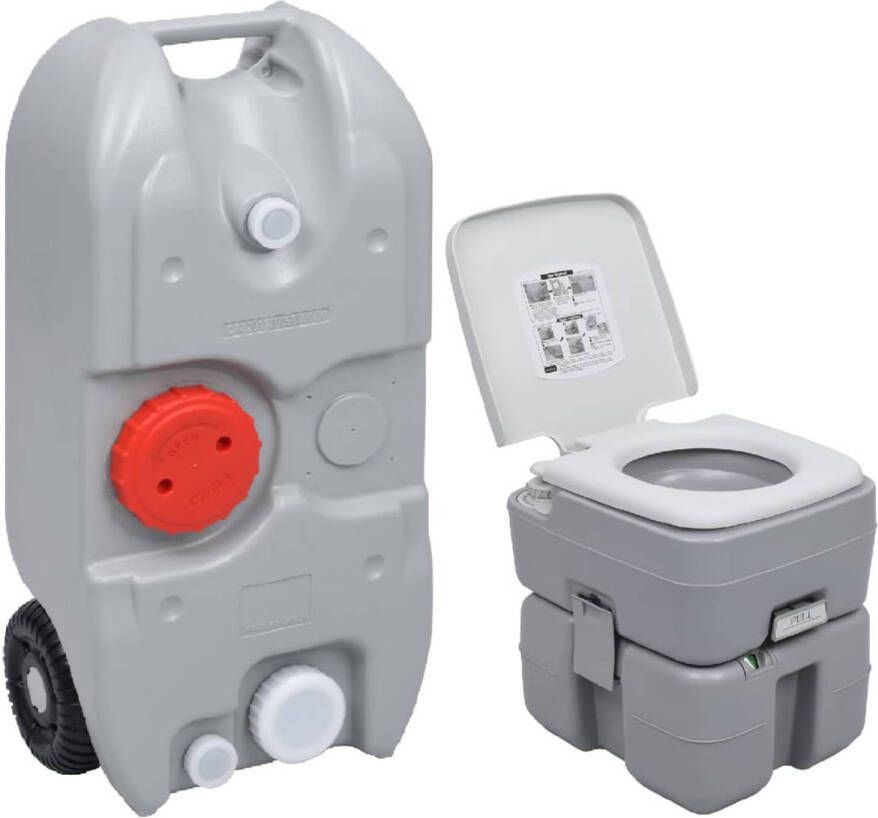 VidaXL Campingtoilet en watertankset draagbaar