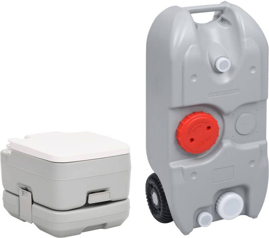 VidaXL Campingtoilet en watertankset draagbaar