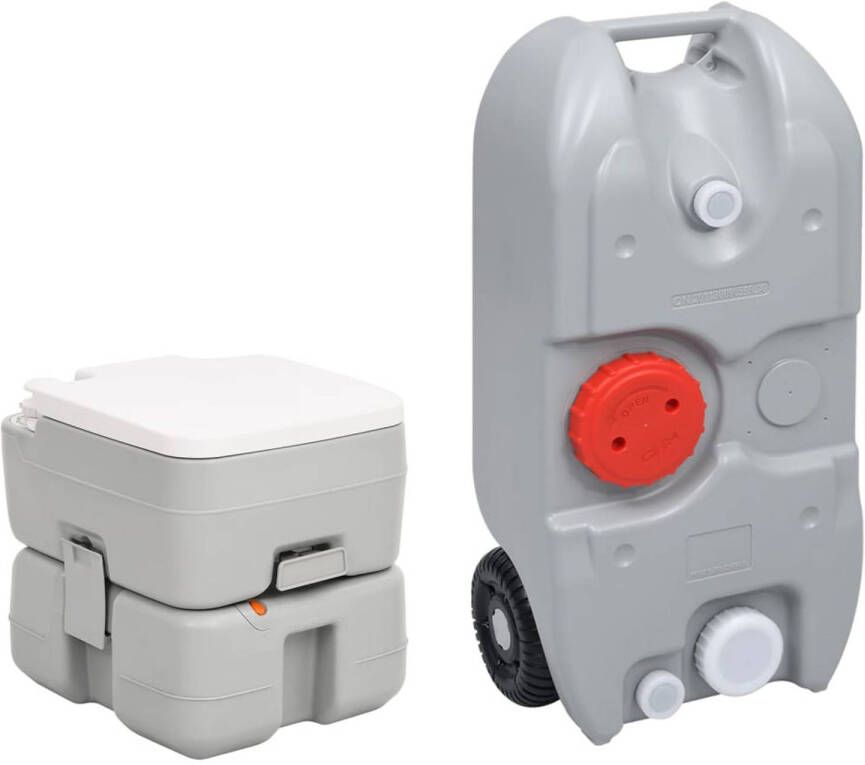 VidaXL Campingtoilet en watertankset draagbaar