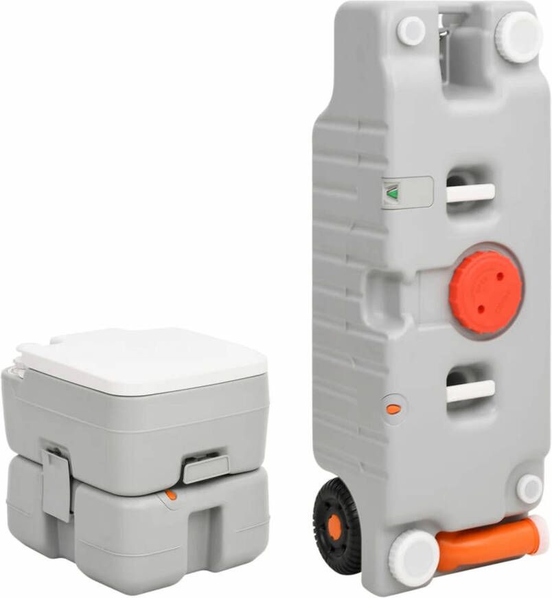 VidaXL Campingtoilet en watertankset draagbaar