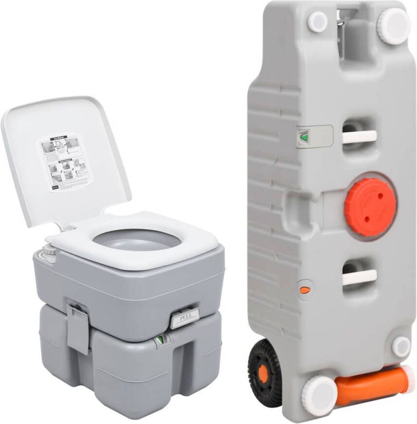 VidaXL Campingtoilet en watertankset draagbaar